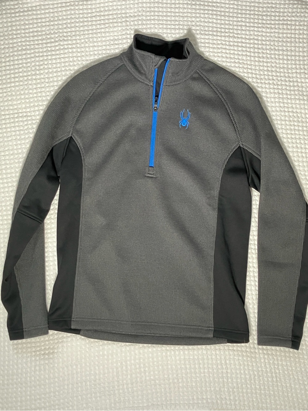 Spyder Men's Gray Performance Half-Zip Pullover with Blue Accents